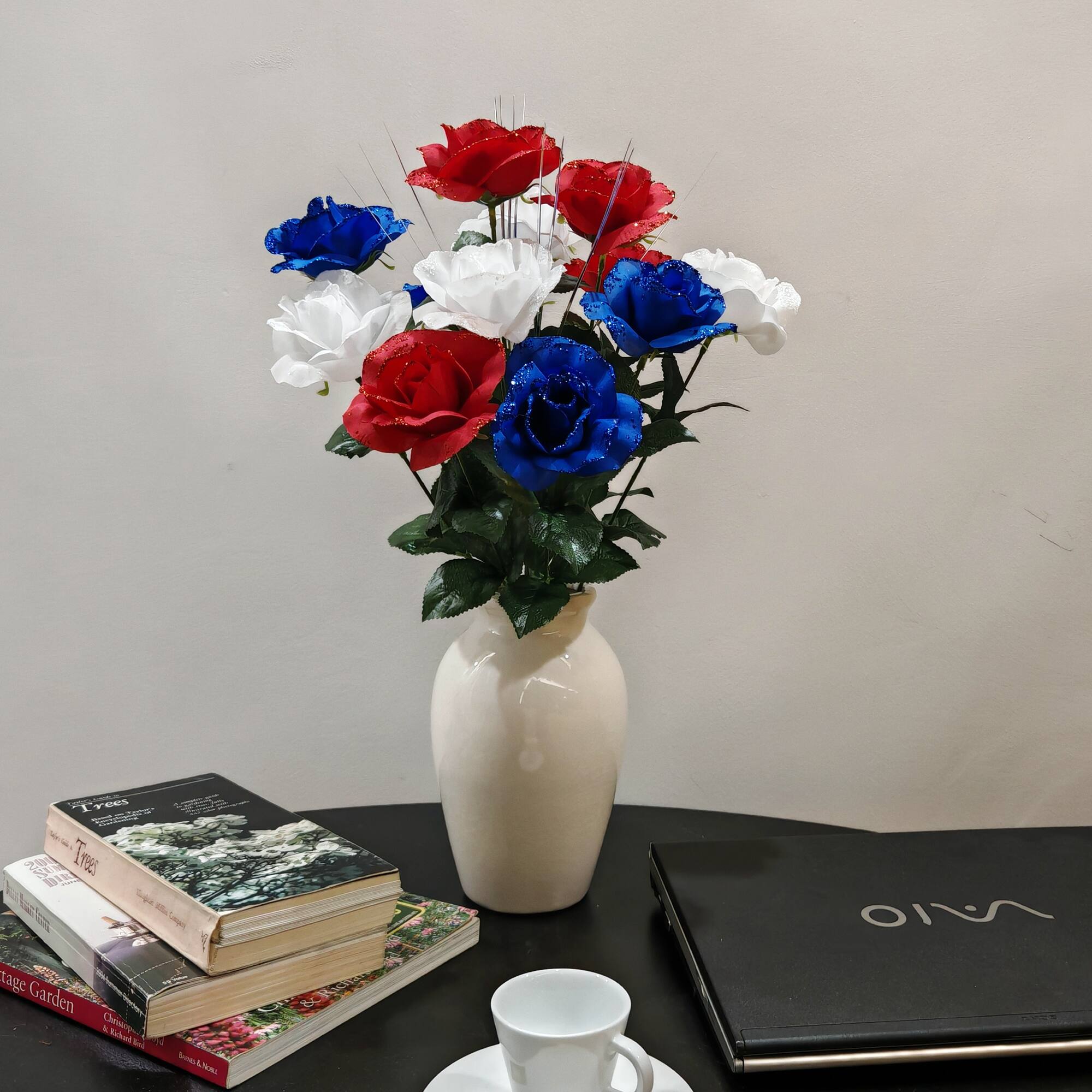 18" Red, White & Blue Rose Mix by Celebrate It™